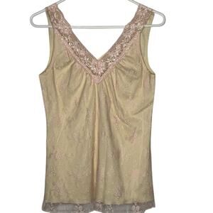 Womens Babydoll Lace Floral Tank Sz M Whimsical Fairy Coquette Cottagecore Boho